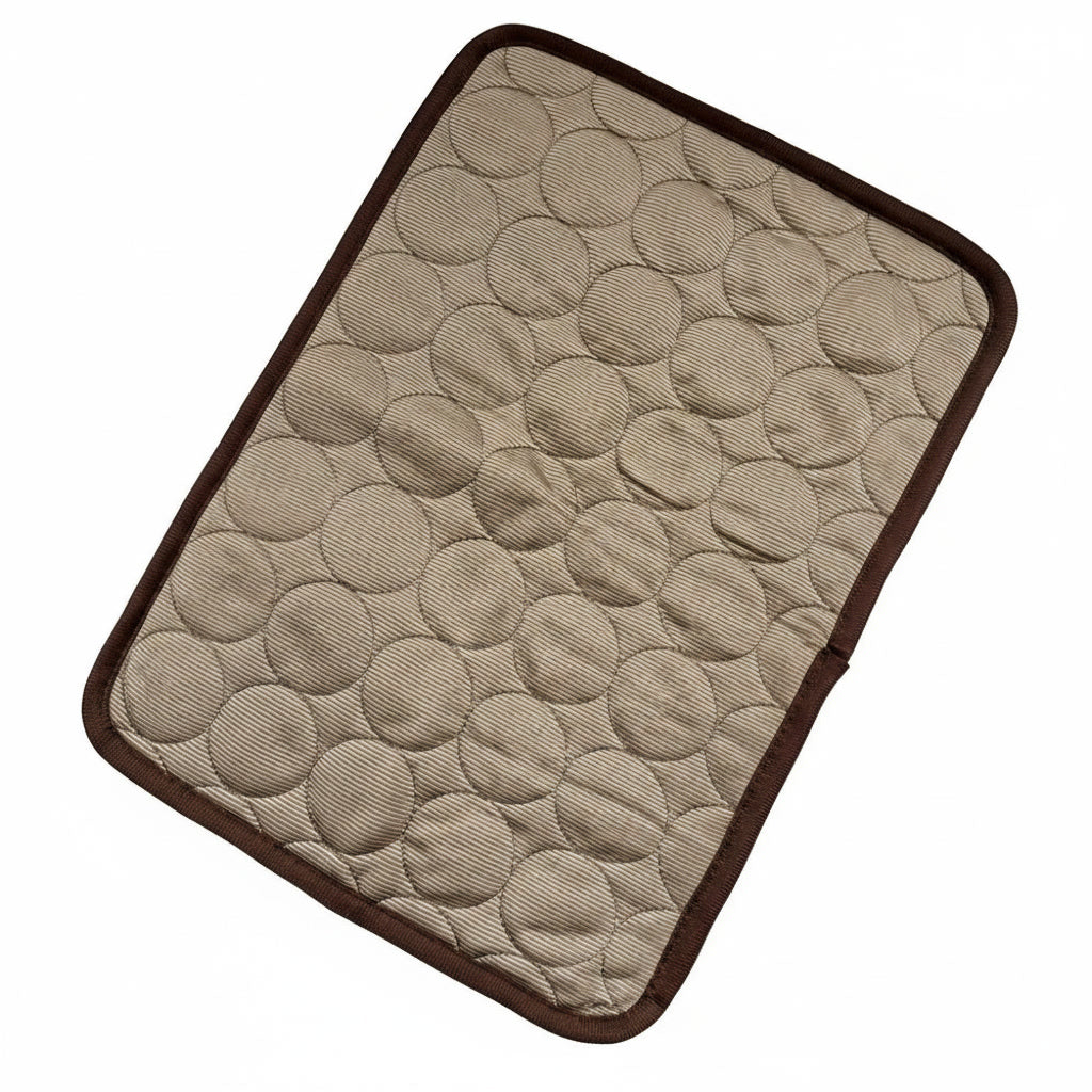 Cama refrescante de seda helada para mascotas color marrón - COOLPET