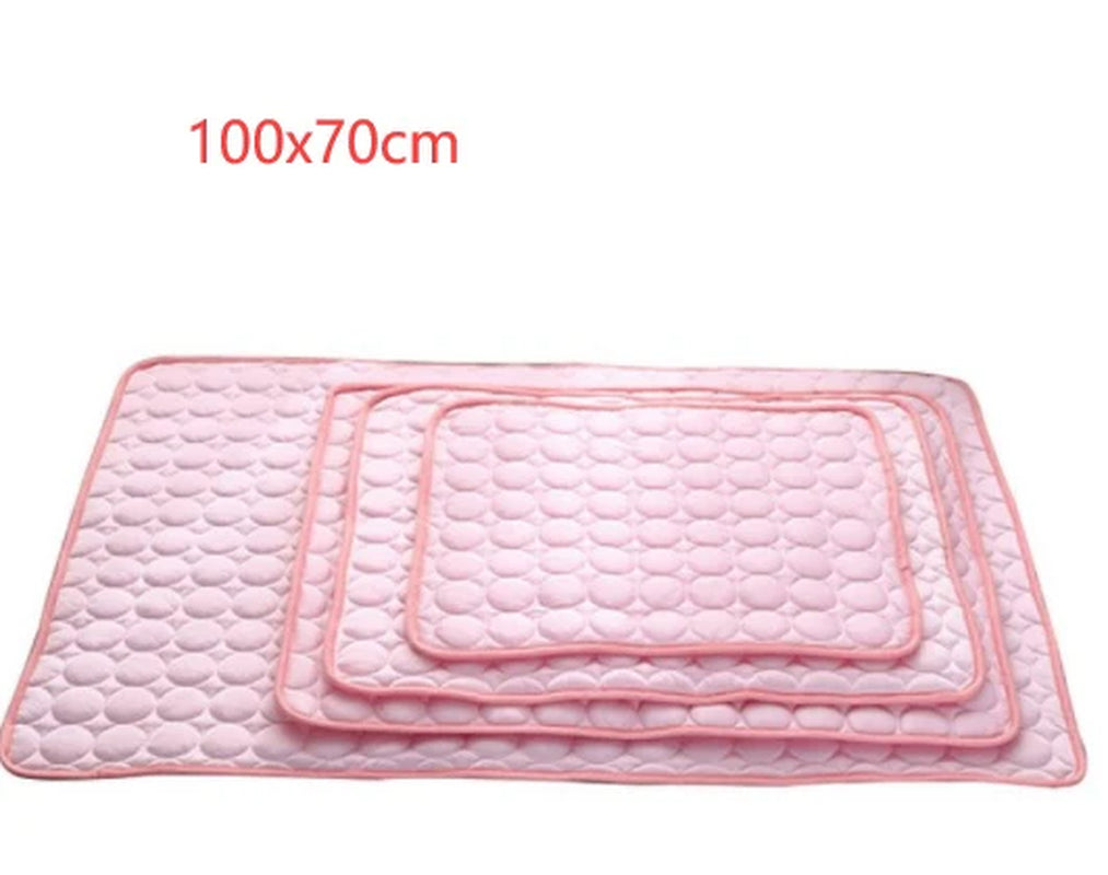Cama refrescante para mascotas color rosa - talla grande